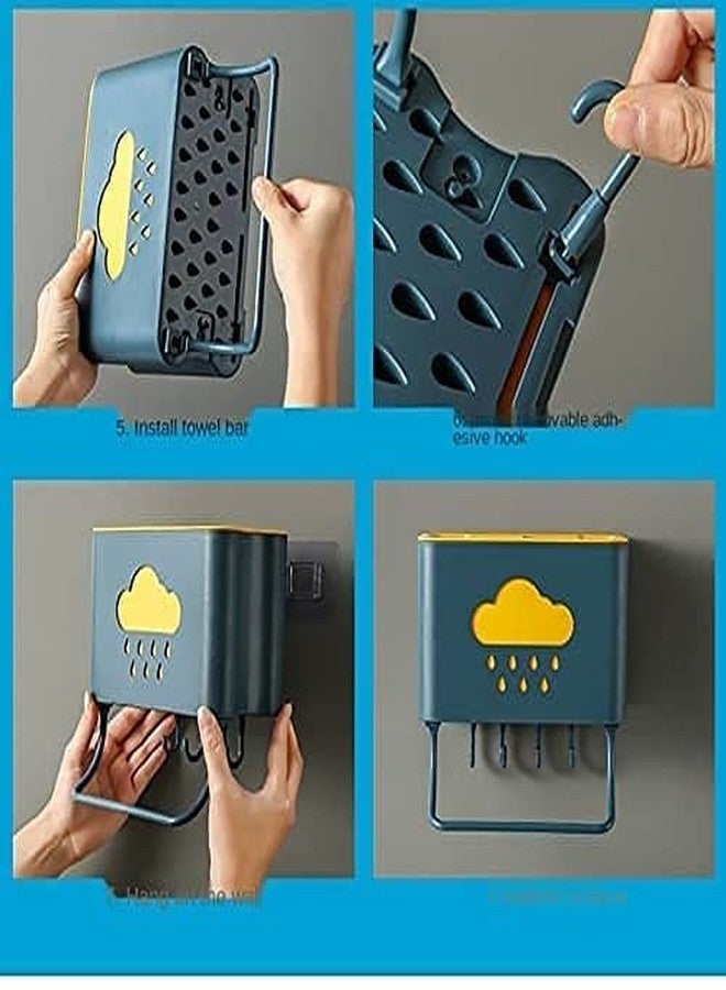 Ameedarshan Kitchen Adhesive Drainage Storage Rack Chopstick Fork Holder Hanger Hook Basket,Countertop Kitchen Utensil Organizer Flatware Caddy,Drying Rack Basket - Image 4